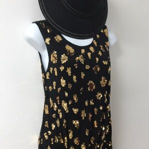 French connection black gold sequence dress🙂